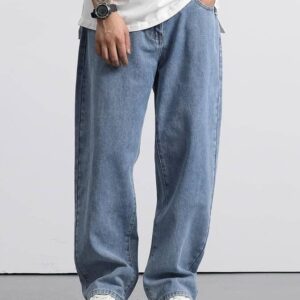 Men Relaxed Fit Mid Rise Light Blue Jeans