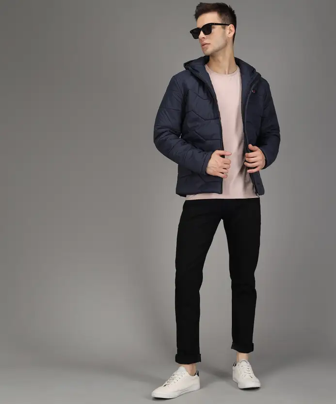 Men Solid Quilted Jacket