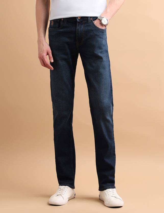 Men Regular Mid Rise Blue Jeans